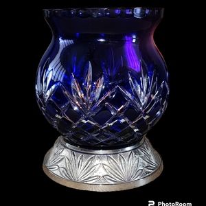 Godinger Cobalt Crystal Compote Bowl